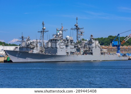 Tokyo Japan, 20 Jun 2015\
US Naval Ship CG-67 USS Shiloh, at Yokosuka Naval Port.