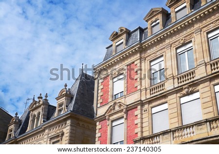 Bordeaux, France - May 5, 2014 :typical French style window wall decoration, Bordeaux, France