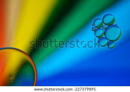 colorful oil bubbles on a water surface abstract background with red, green, blue and yellow