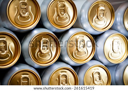 metal  beer cans background