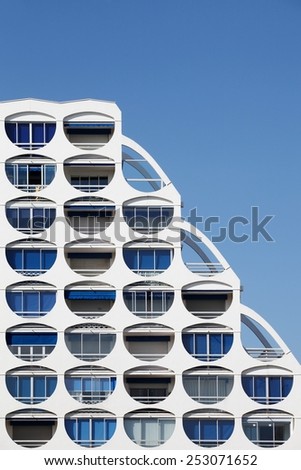 La Grande Motte, France - October 14, 2013: Pyramidal building in La Grande Motte, France