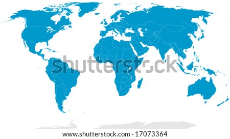 outline map of world countries. 2010 world map outline