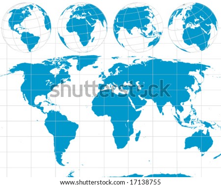 World Map Globe Outline. world outline map