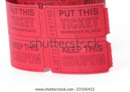 roll of tickets with attached receipt