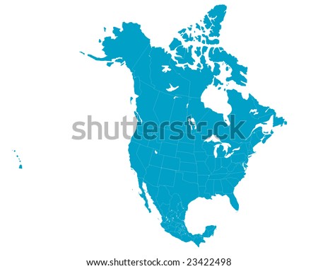 map of north american states. stock vector : North America