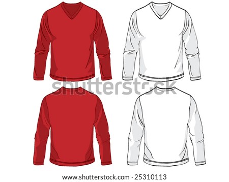 stock vector Long sleeve shirts