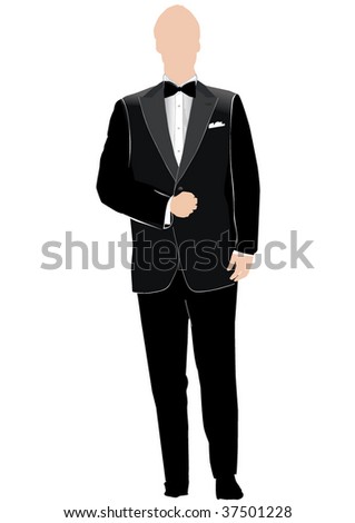 stock vector Man wearing tuxedo