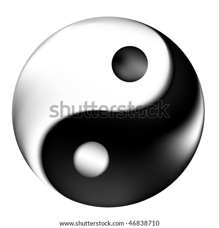 Ying Yang Heart. stock vector : Yin Yang symbol