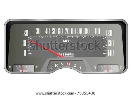 stock vector Retro car dashboard vintage speedometer vector