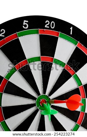 Darts board game. With Target sign