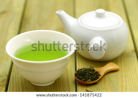 Japanese green  tea - stock photo