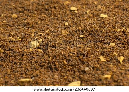 Natural coffee background. Ground coffee background