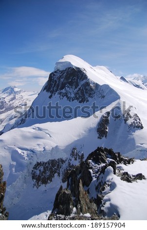 Breithorn is a snow mountain peak in Switzerland