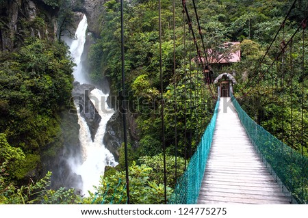 Pailon Del Diablo - Mountain River And Waterfall In The Andes. Banos. Ecuador