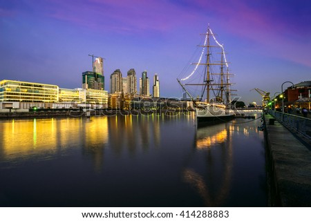 Puerto Madero at the Night, Buenos Aires, Argentina