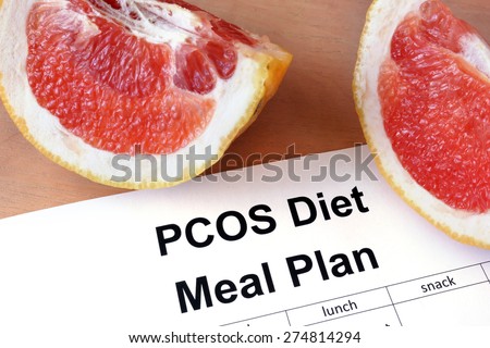 Paper with PCOS diet  Meal plan and grapefruit