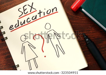 Words sex education written in the notepad.