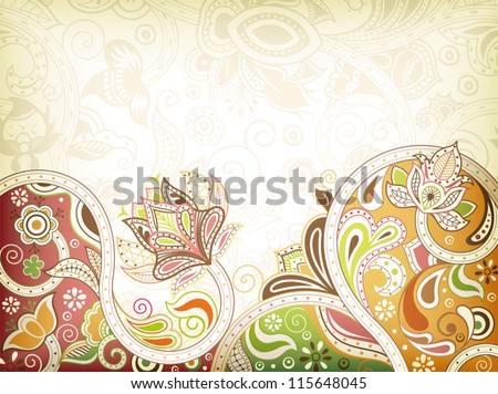 Abstract Oriental Floral Background Abstract Oriental Floral Background