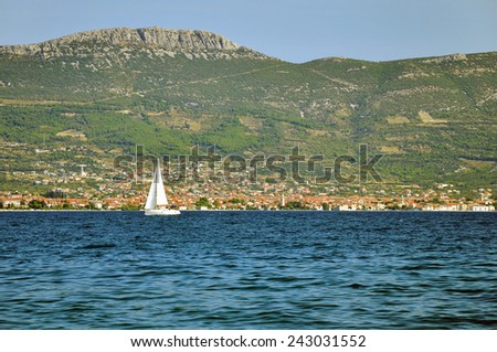 yacht sea and mountain