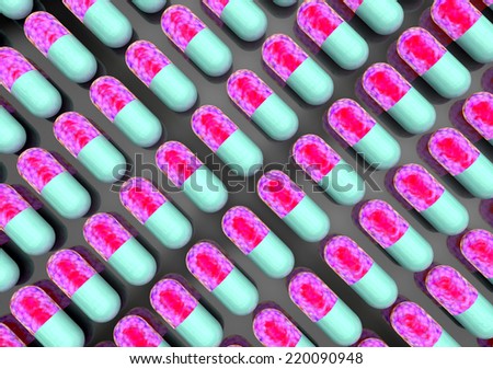 Many colorful medicines. Medical, pharmacy Background