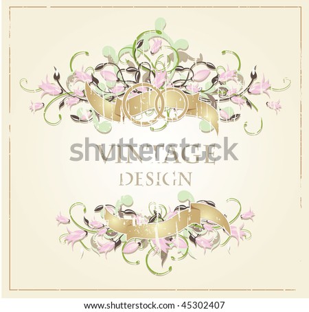 stock vector Wedding card Vintage design