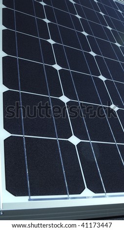 Electric photovoltaic solar panels cells on a home roof