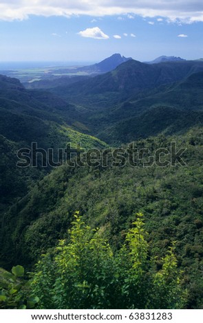 Black river gorge (Gorge de la riviere noire), Black river district, Mauritius Island, Indian Ocean