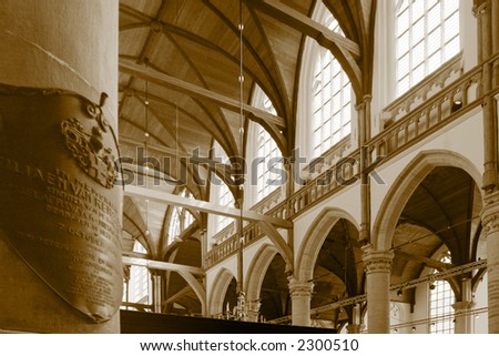 old church interior in Amsterdam Netherlands