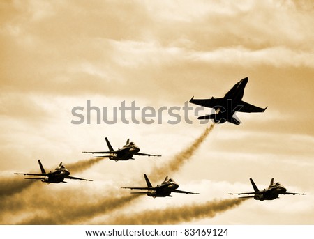 HOMESTEAD, FLORIDA - NOVEMBER 6: Blue Angels break flight formation during performance on \