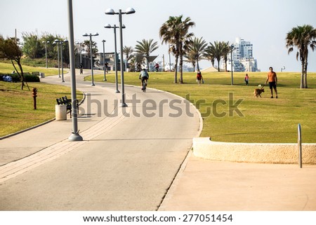Tel Aviv Jaffo, Israel - Park near sea May 2:  on May 2, 2015 in Tel Aviv Jafo, Israel.