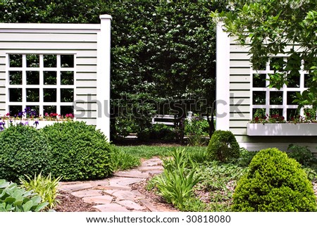 Eloquent garden with walls for accent