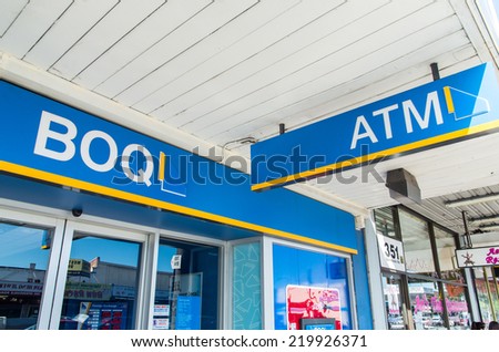MELBOURNE, AUSTRALIA - September 21, 2014: a branch of the Bank of Queensland, a large regional bank based in Brisbane, with 270 Australian branches.