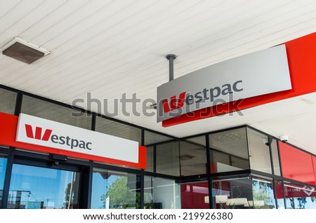 MELBOURNE, AUSTRALIA - September 21, 2014: a branch of Westpac Bank, Australia\'s second-largest bank with a market capitalization of $100 billion.