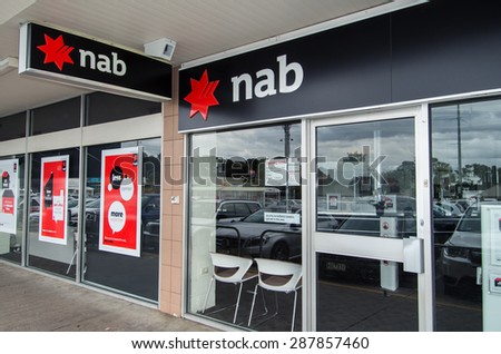 Melbourne, Australia - November 2, 2014: the National Australia Bank, or NAB, has a market capitalisation of A$95 billion.  It is Australia\'s fourth largest bank.