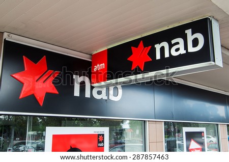Melbourne, Australia - November 2, 2014: the National Australia Bank, or NAB, has a market capitalisation of A$95 billion.  It is Australia's fourth largest bank.