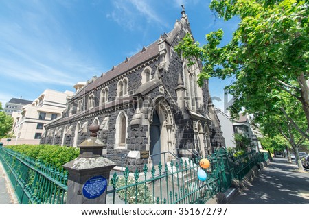 Melbourne, Australia - October 26, 2014: German Lutheran Trinity Church in East Melbourne is the oldest Lutheran church in the state of Victoria, constructed in 1874.