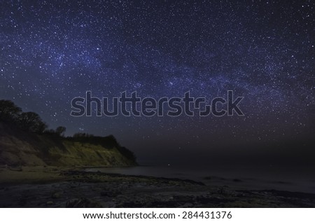 Stars over the sea, the Milky Way over the sea
