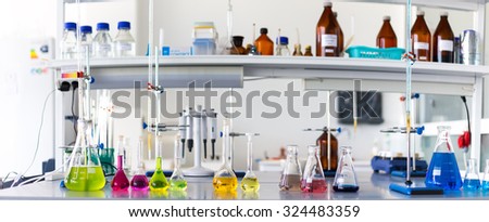 laboratory test tubes and flasks