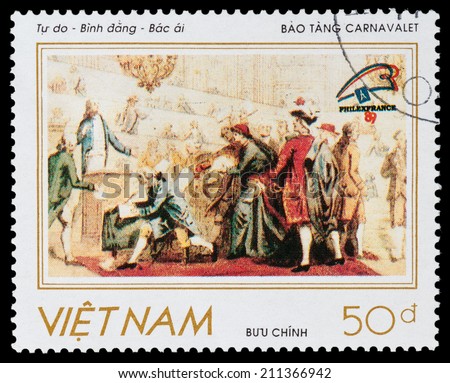 VIETNAM - CIRCA 1989: A stamp printed in Vietnam shows  French Revolution, circa 1989