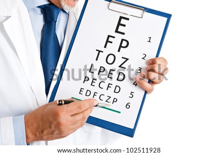 Doctor doing an optical test