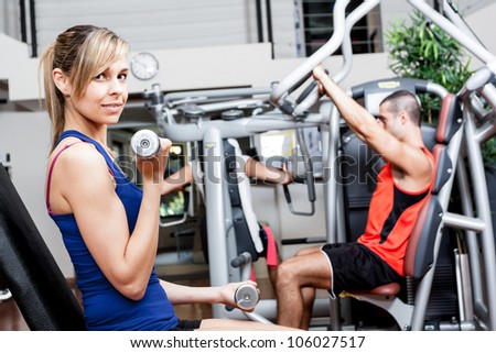 Woman training in a fitness club