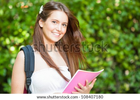 Portrait of a beautiful smiling student