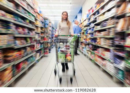 Woman shopping at the supermarket