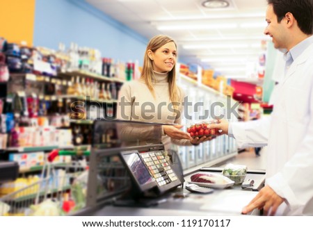 Woman Shopping At The Supermarket