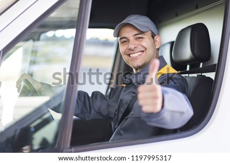 Smiling van driver portrait