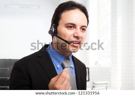 Portrait of an arrogant employee at work