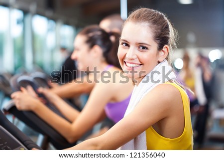 Woman Training In A Fitness Club