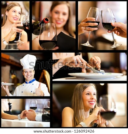 Collage of restaurant images