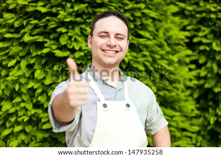 Happy gardener portrait