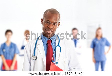 Portrait of a smiling african doctor